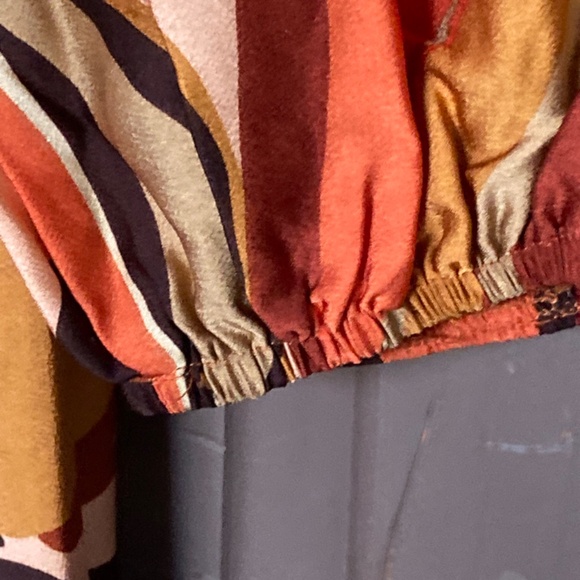 Multi Orange/Brown Maxi dress Women sz 8/10 L - Picture 4 of 9